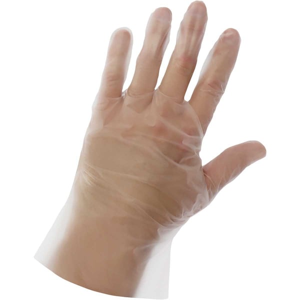 Global Glove Disposable Gloves, 2 mil Palm, Thermoplastic Elastomer (TPE), Powder-Free, S, 200 PK, Clear 8600PF-S - main